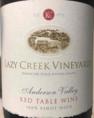 閑溪酒莊佐餐黑皮諾紅葡萄酒(Lazy Creek Vineyard Red Table Wine Pinot Noir, Anderson Valley, USA)