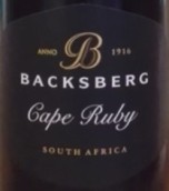 貝克斯堡酒莊開普寶石紅波特酒(Backsberg Cape Ruby, Paarl, South Africa)