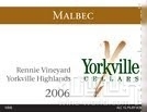 約克維爾倫尼園馬爾貝克干紅葡萄酒(Yorkville Cellars Rennie Vineyard Malbec, Yorkville Highlands, USA)