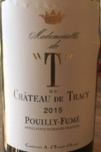 特雷西酒庄T小姐干白葡萄酒(Chateau de Tracy Mademoiselle de T, Pouilly Fume, France)