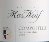 曼斯納夫波斯特拉紅葡萄酒(Chateau Mas Neuf Compostelle Rouge, Costieres de Nimes, France)