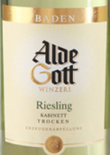 阿爾德·戈特雷司令小房干白葡萄酒(Alde Gott Riesling Kabinett Trocken, Baden, Germany)