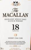 麥卡倫18年雪莉桶單一麥芽蘇格蘭威士忌(The Macallan 18 Years Old Sherry Oak Cask Single Malt Scotch Whisky, Highlands, Scotland)