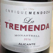 恩里克·門多薩酒莊特雷曼達(dá)莫納斯特雷爾紅葡萄酒(Bodegas Enrique Mendoza La Tremenda Monastrell, Alicante, Spain)