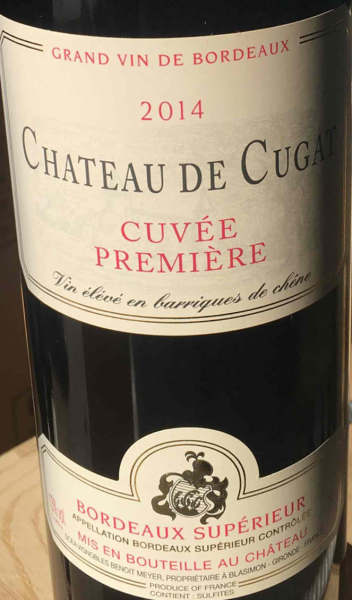 chateau de cugat cuvee premiere, bordeaux superieur, france