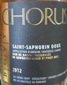 合聲酒莊圣薩風寧甜白葡萄酒(Chorus Saint- Saphorin Doux, Napa Valley, USA)