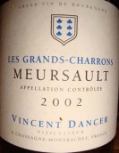 文森特丹瑟大莎朗（默爾索村）白葡萄酒(Domaine Vincent Dancer Les Grands Charrons, Meursault , France)