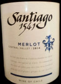 圣地亞哥1541梅洛干紅葡萄酒(Santiago 1541 Merlot, Central Valley, Chile)