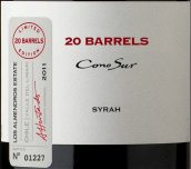 柯諾蘇20桶限量版西拉干紅葡萄酒(Cono Sur 20 Barrels Limited Edition Syrah, Limari Valley, Chile)