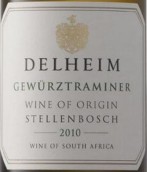 徳翰姆瓊瑤漿甜白葡萄酒(Delheim Gewurztraminer, Stellenbosch, South Africa)