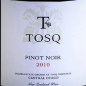 TOSQ黑皮諾干紅葡萄酒(TOSQ Pinot Noir, Central Otago, New Zealand)