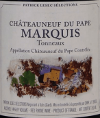 帕特里克·莱塞克教皇新堡马奎斯桶红葡萄酒(Patrick Lesec Chateauneuf-Du-Pape Marquis Tonneaux, Chateauneuf-Du-Pape, France)