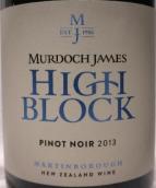 默多克詹姆斯酒莊高坡地塊黑皮諾紅葡萄酒(Murdoch James High Block Pinot Noir, Martinborough, New Zealand)