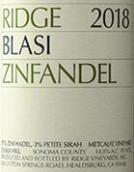 山脊酒莊布拉西仙粉黛紅葡萄酒(Ridge Blasi Zinfandel, Sonoma County, USA)