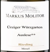 瑪斯莫麗酒莊烏茲格園雷司令二星精選甜白葡萄酒(Markus Molitor Urziger Wurzgarten Auslese Two Stars Sweet Riesling, Mosel, Germany)