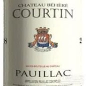 碧荷酒莊庫爾坦紅葡萄酒(Chateau Behere Courtin, Pauillac, France)