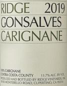 山脊酒莊岡薩維斯佳麗釀紅葡萄酒(Ridge Vineyards Gonsalves Carignane, Contra Costa County, USA)