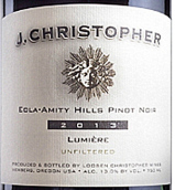 杰伊·克里斯托弗陽(yáng)光黑皮諾干紅葡萄酒(J. Christopher Wines Lumiere Pinot Noir,  Eola-Amity Hills, USA)