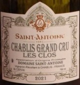 圣安托尼酒莊克洛斯（夏布利特級園）白葡萄酒(Saint-Antoine Les Clos, Chablis Grand Cru, France)