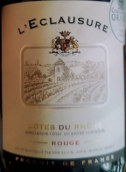 雷克修紅葡萄酒(L'eclausure, Cote de Rhone, France)