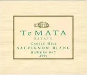 德玛酒庄城堡山长相思白葡萄酒(Te Mata Estate Castle Hill Sauvignon Blanc, Hawke's Bay, New Zealand)