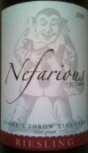 尼菲酒窖投石園雷司令干白葡萄酒(Nefarious Cellars Stone's Throw Vineyard Riesling, Washington, USA)