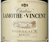 萊蒙萬尚酒莊梅洛干紅葡萄酒(Chateau Lamothe Vincent Merlot, Bordeaux, France)