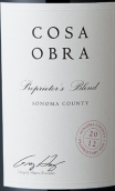 手作酒莊獨(dú)家混釀干紅葡萄酒(Cosa Obra Proprietor's Blend Red, Sonoma County, USA)