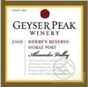 蓋世峰亨利珍藏西拉波特酒(Geyser Peak Henry's Reserve Shiraz Port, Alexander Valley, USA)