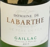 拉巴特酒莊純凈珍珠白葡萄酒(Domaine de Labarthe Fraicheur Perlee, Gaillac, France)