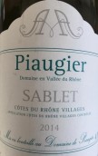皮奧吉爾酒莊薩布萊白葡萄酒(Domaine de Piaugier Blanc, Cotes du Rhone Villages Sablet, France)