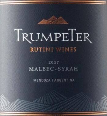rutini wines trumpeter malbec - syrah, tupungato, argentina