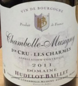 巴耶酒莊魅力紅葡萄酒(Domaine Hudelot-Baillet Les Charmes, Chambolle-Musigny Premier Cru, France)