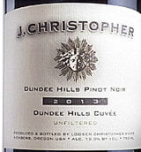 杰伊·克里斯托弗黑皮諾干紅葡萄酒(J. Christopher Wines Cuvee Pinot Noir, Dundee Hills, USA)