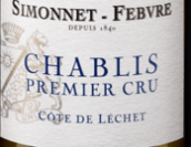 西蒙尼酒莊里奇（夏布利一級園）白葡萄酒(Simonnet-Febvre Cote de Lechet, Chablis Premier Cru, France)