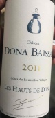 多納白薩斯多納河畔紅葡萄酒(Chateau Dona Baissas Les Hauts de Dona, Cotes du Roussillon-Villages, France)