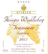 施蒂格勒依瑞恩溫克樂堡塔明娜遲摘白葡萄酒(Weingut Stigler Ihringen Winklerberg Traminer Sp?tlese, Baden, Germany)