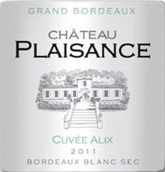 愉悅城堡阿利克斯特釀白葡萄酒(Chateau Plaisance Cuvee Alix Blanc, Bordeaux, France)