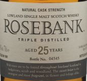 玫瑰銀行25年蘇格蘭單一麥芽威士忌(Rosebank 25 Year Old Single Malt Scotch Whisky, Lowlands, Scotland)