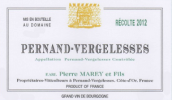 馬雷父子酒莊佩爾南-韋熱萊斯白葡萄酒(Domaine Pierre Marey et Fils Pernand-Vergelesses, Cote de Beaune, France)