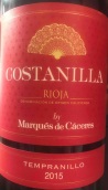 卡塞里侯爵酒莊科斯塔尼亞丹魄紅葡萄酒(Marques de Caceres Costanilla Tempranillo, Rioja DOCa, Spain)