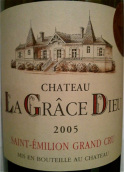 主恩酒莊紅葡萄酒(Chateau La Grace Dieu, Saint-Emilion Grand Cru, France)