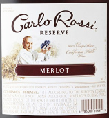 卡洛羅西酒莊珍藏梅洛干紅葡萄酒(Carlo Rossi Reserve Merlot, California, USA)