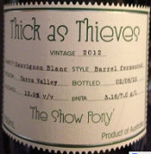 親密無(wú)間小馬表演長(zhǎng)相思白葡萄酒(Thick as Thieves The Show Pony Sauvignon Blanc, Yarra Valley, Australia)