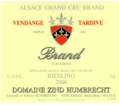 鴻布列什酒莊布蘭德園雷司令晚收甜白葡萄酒(Domaine Zind-Humbrecht Brand Riesling Vendange Tardive, Alsace, France)