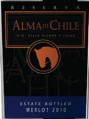 阿格莱智利阿尔玛珍藏梅洛干红葡萄酒(De Aguirre Bodegas Vinedos Alma de Chile Reserve Merlot, Maule Valley, Chile)