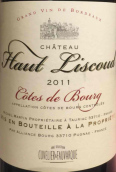 奧利斯科德酒莊干紅葡萄酒(Chateau Haut Liscoud, Cotes de Bourg, France)