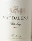 瑪達(dá)萊娜雷司令干白葡萄酒(Maddalena Riesling, Monterey, USA)