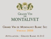 頂級蒙太維半干白葡萄酒(Grand Vin De Montalivet Blanc Sec, Graves, France)