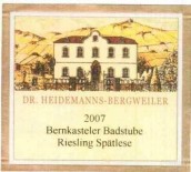 Dr. Heidemanns-Bergweiler Bernkasteler alte Badstube am Doctorberg Riesling Spatlese, Mosel, Germany